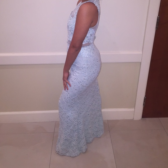 💙LIGHT BLUE ILLUSION LACE DRESS💙 - Picture 1 of 6